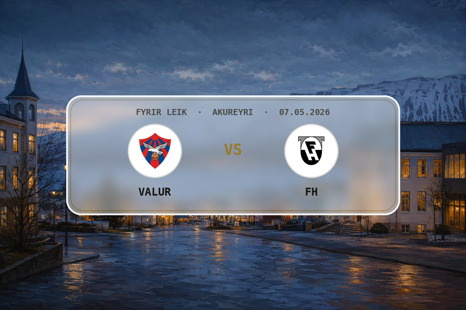 Kvöld yfir Hlíðarenda í Reykjavík fyrir úrslitaleikinn.