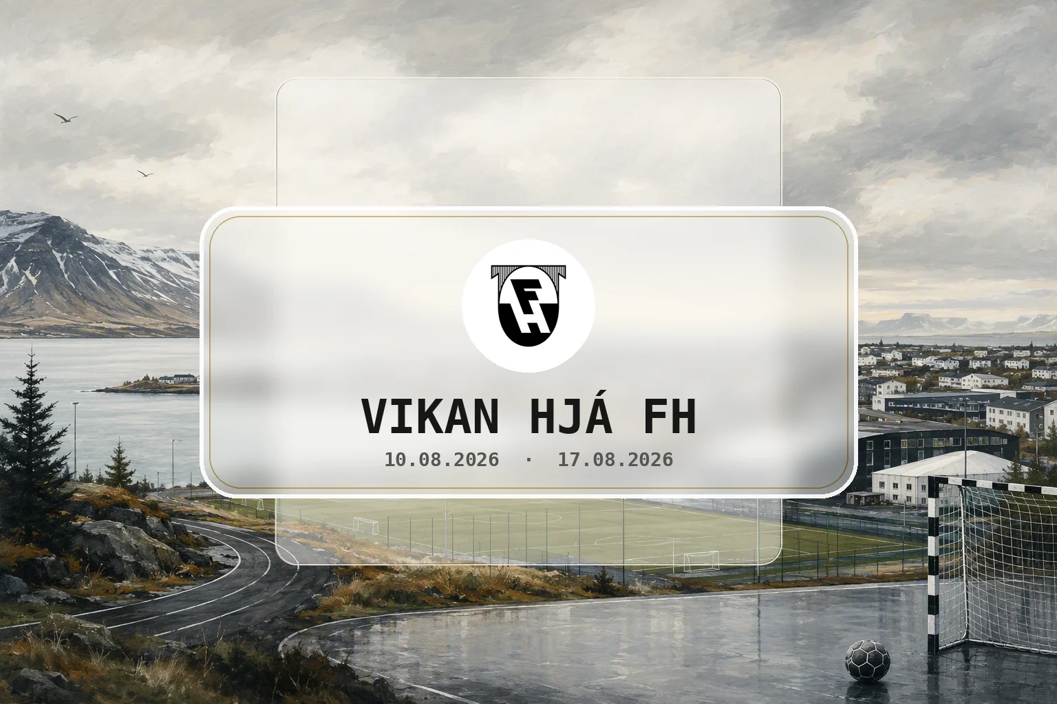 Rólegt síðsumarkvöld við íþróttasvæðið í Kaplakrika í Hafnarfirði.