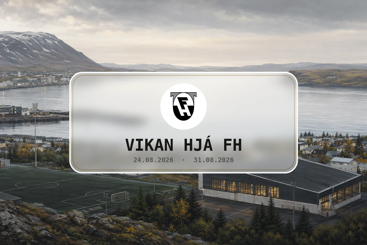 Róleg kvöldsýn yfir umhverfi Kaplakrika í Hafnarfirði.