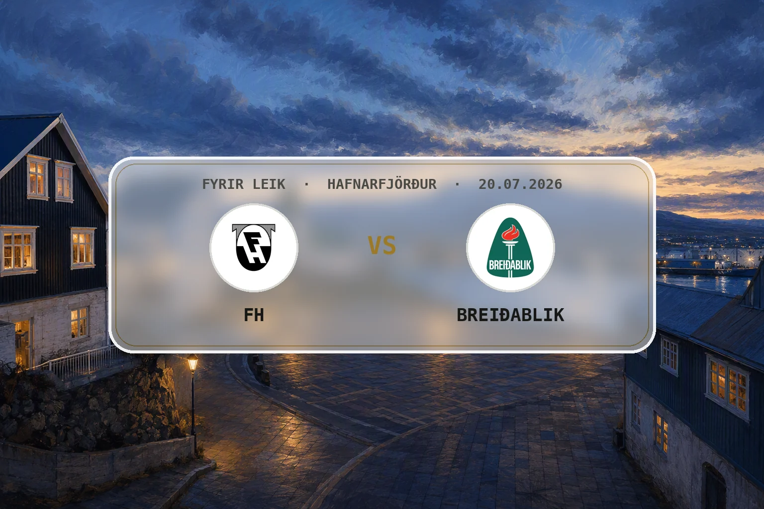 Hafnarfjörður á björtu sumarkvöldi fyrir heimaleik FH gegn Breiðabliki