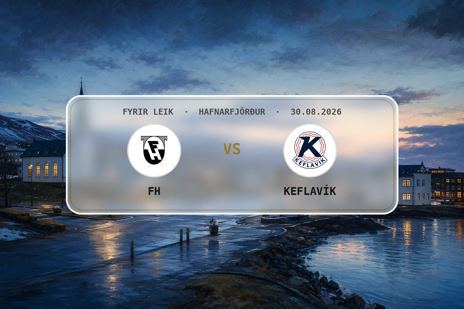 Hafnarfjörður í mildri síðsumarbirtu fyrir heimaleik FH og Keflavíkur.