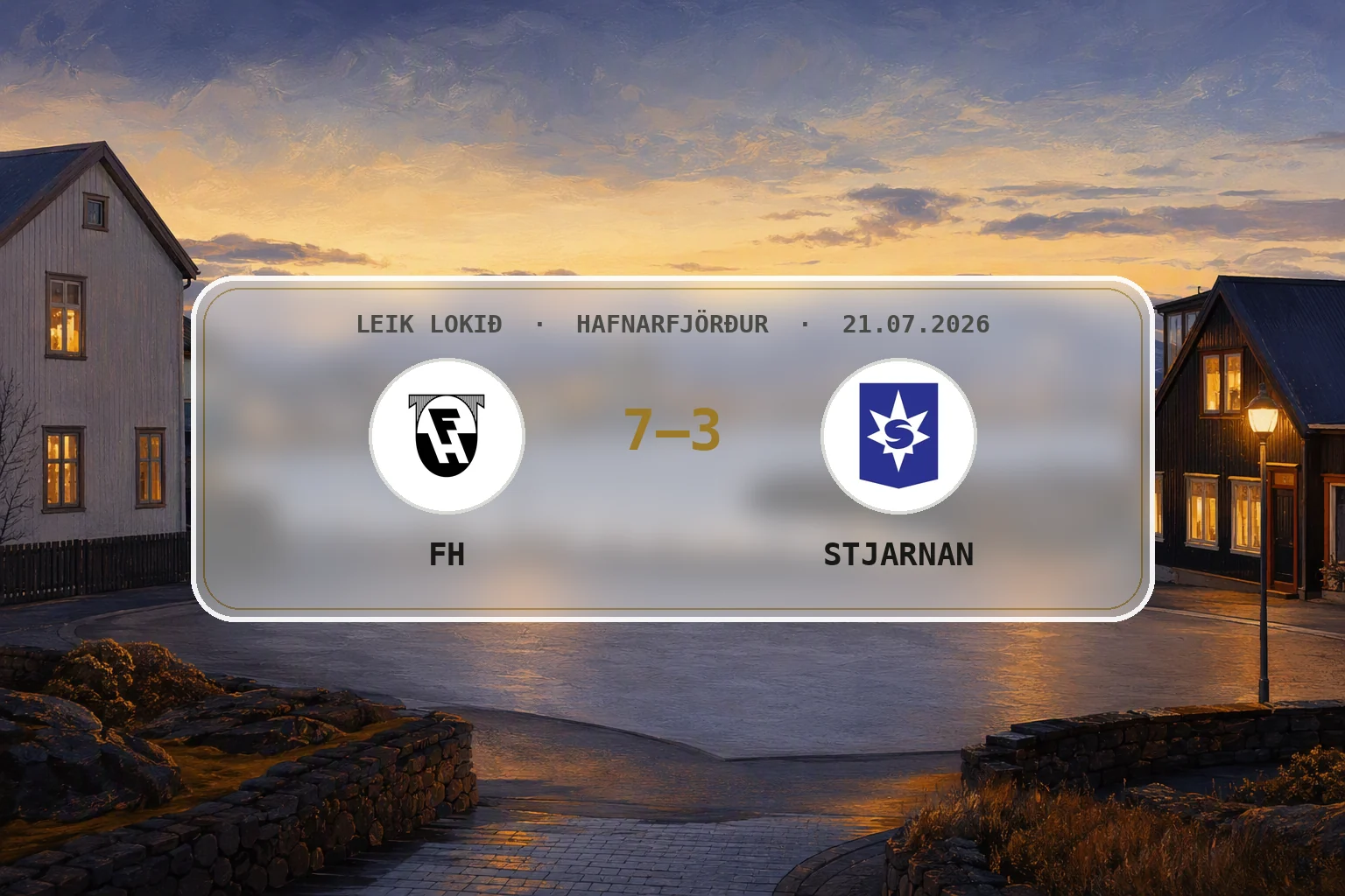 Rólegt kvöld yfir Hafnarfirði eftir sigur FH á Stjörnunni í Kaplakrika