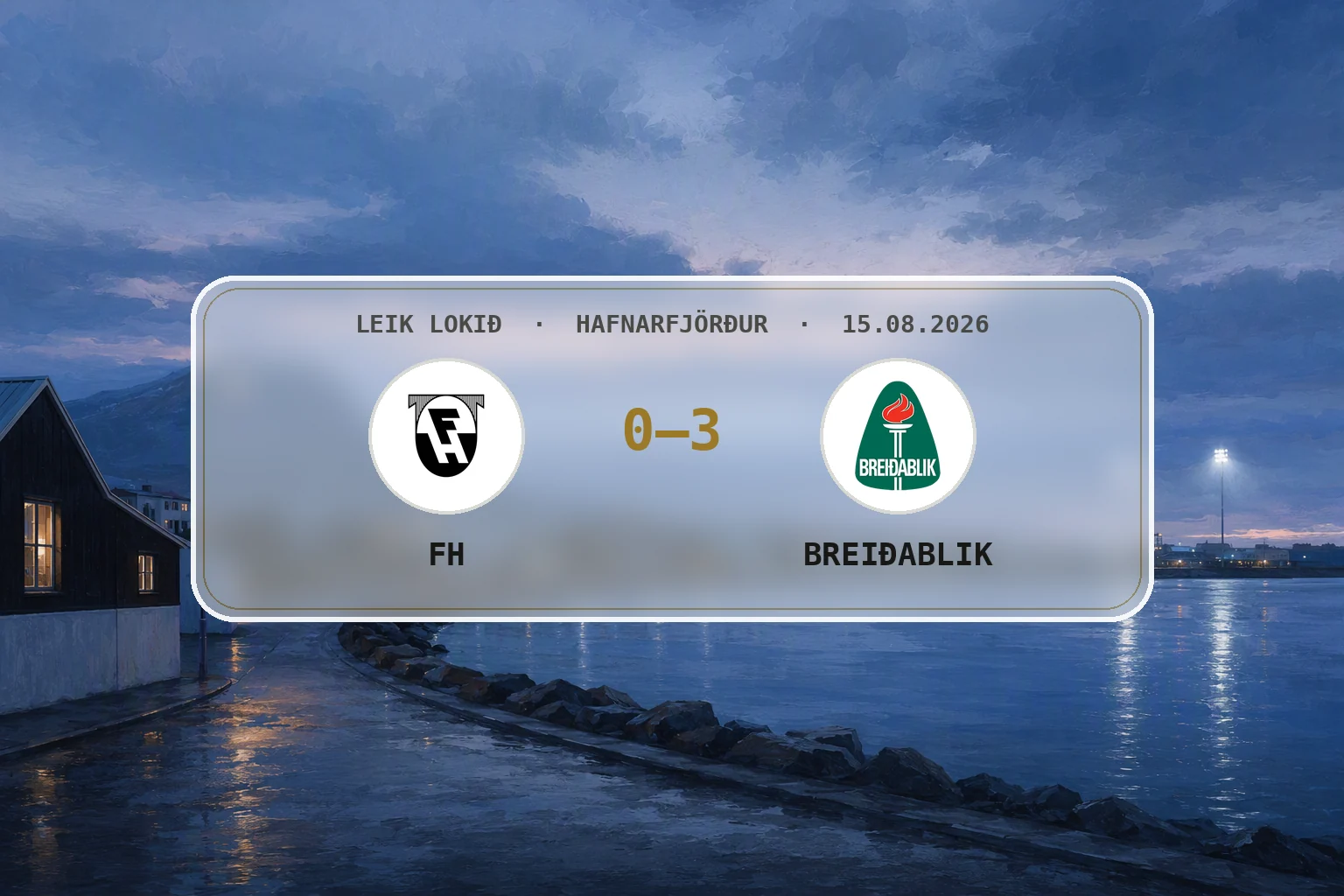 FH leikmaður horfir yfir völlinn eftir leik gegn Breiðabliki í Kaplakrika.