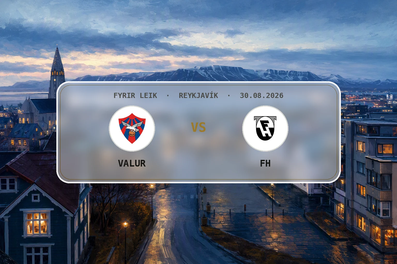 Reykjavík og umhverfi Hlíðarenda í mildri síðsumarsbirtu fyrir leik Vals og FH.