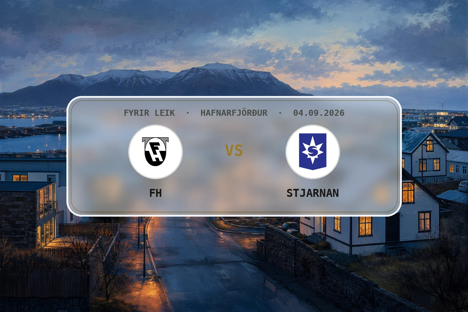 Hafnarfjörður í rólegu síðsumarljósi fyrir heimaleik FH og Stjörnunnar.