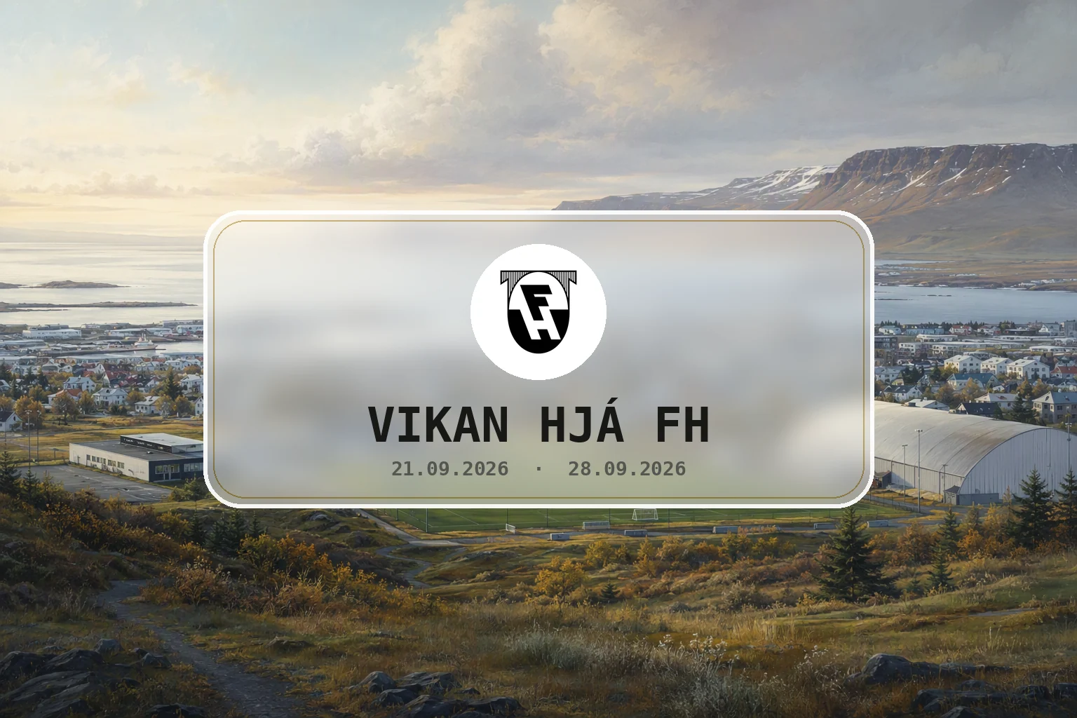 Rólegt haustkvöld við Kaplakrika í Hafnarfirði.