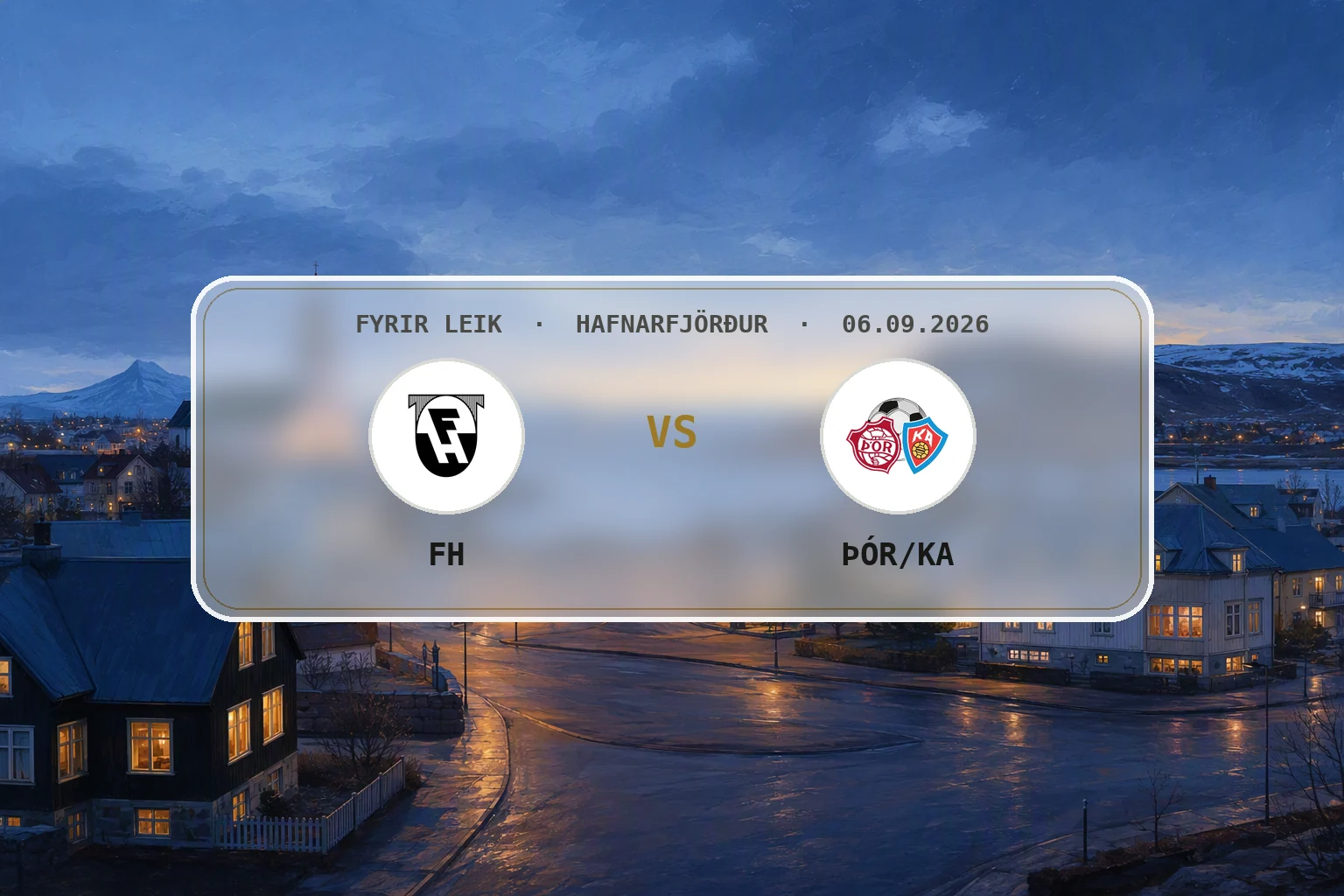 Hafnarfjörður og höfnin í mildri haustbirtu fyrir leik FH og Þórs/KA.