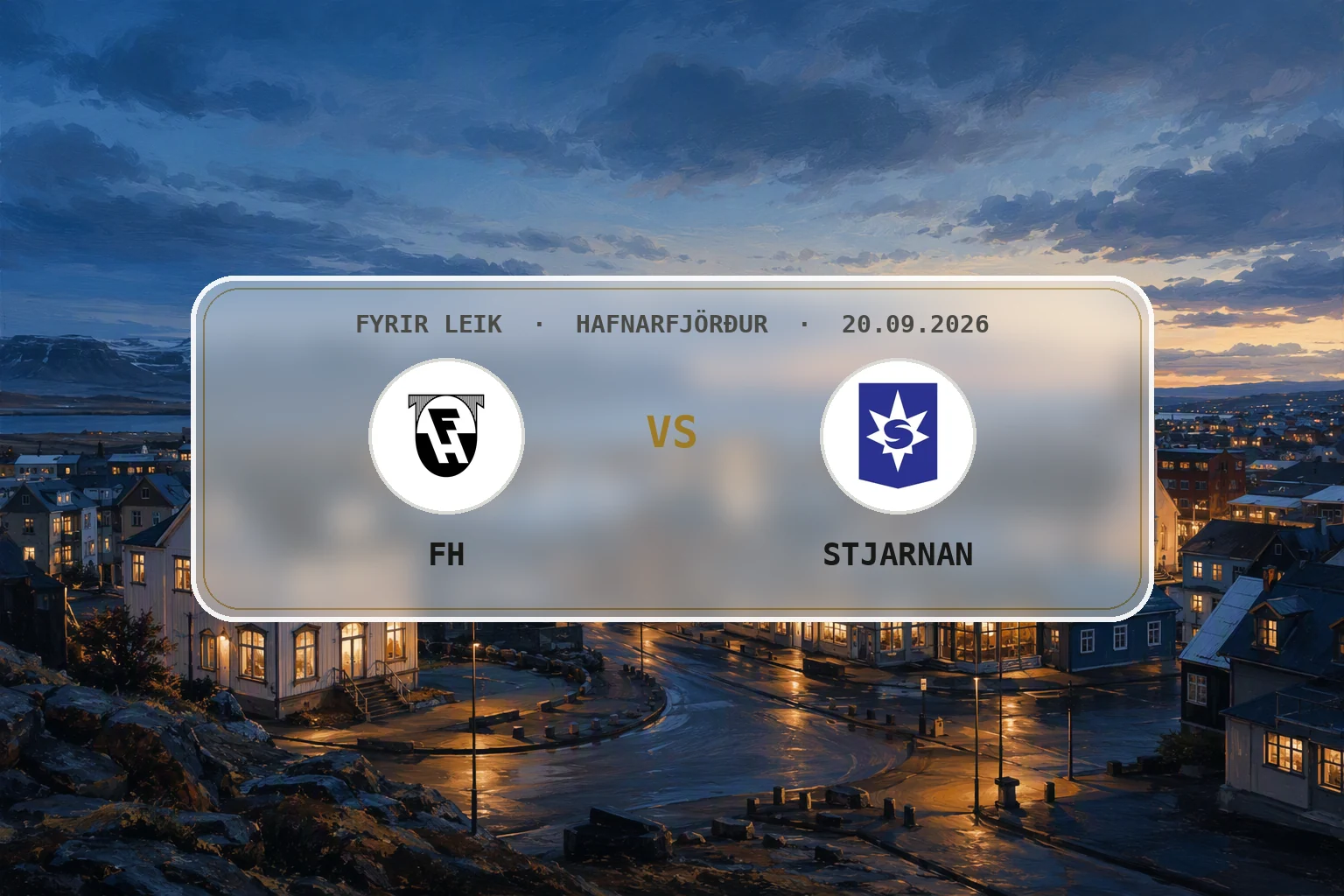 Haustlegt bæjarumhverfi í Hafnarfirði fyrir leik FH og Stjörnunnar í Kaplakrika.