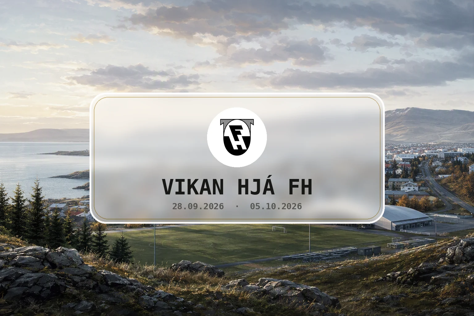 Rólegt haustkvöld við Kaplakrika í Hafnarfirði.