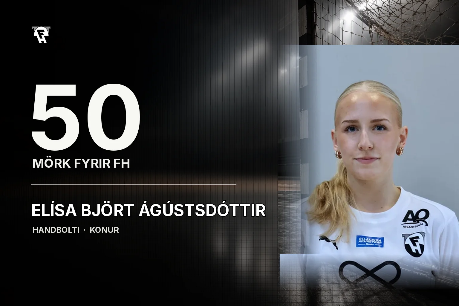 Elísa Björt Ágústsdóttir í FH treyjunni.